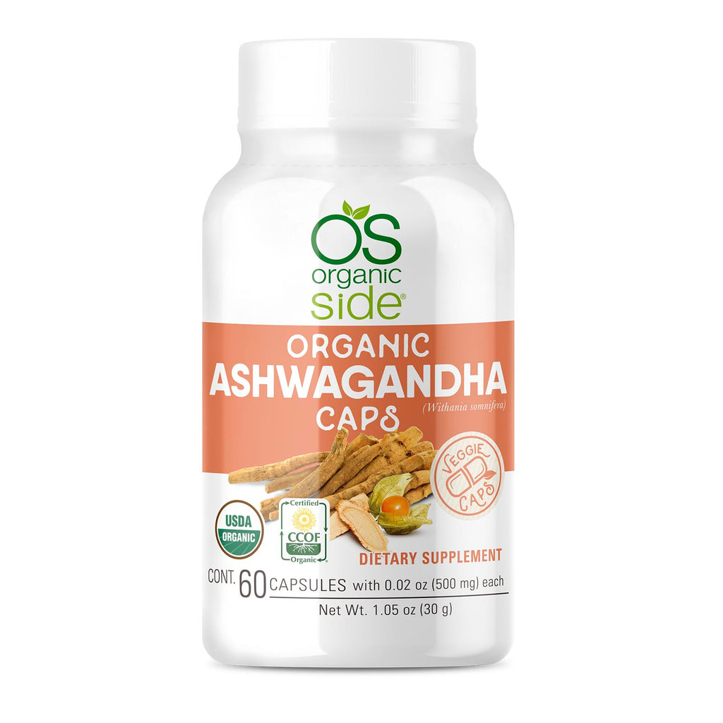 OS Organic Side | Ashwagandha - 60 Caps - Pure 1,000 mg - Stress Relief & Mood Enhancer