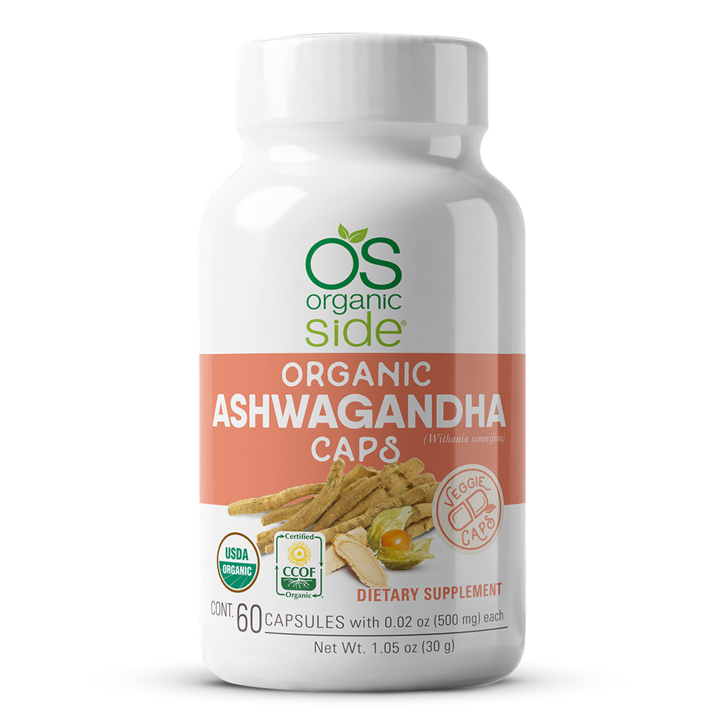 OS Organic Side | Ashwagandha - 60 Caps - Pure 1,000 mg - Stress Relief & Mood Enhancer