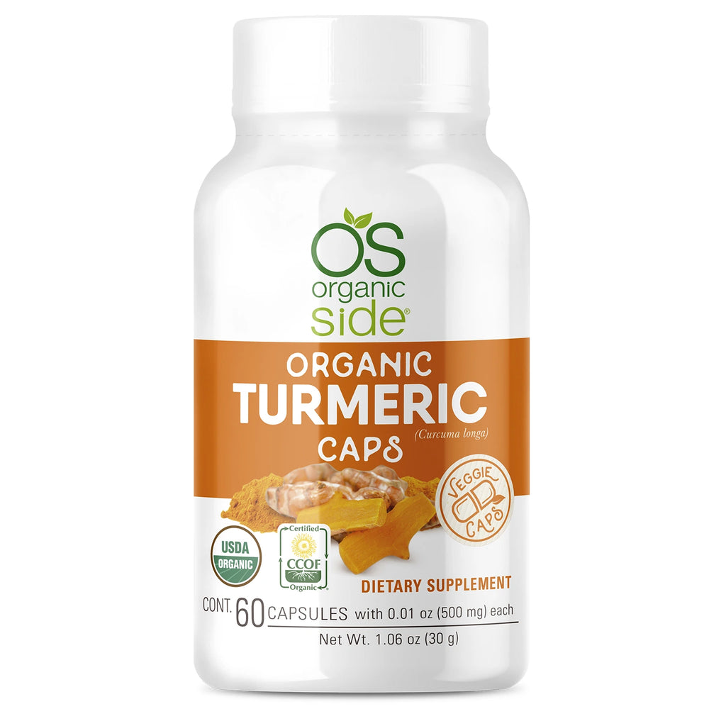 OS Organic Side |  Turmeric Curcumin 60 Capsules - Antioxidant - USDA