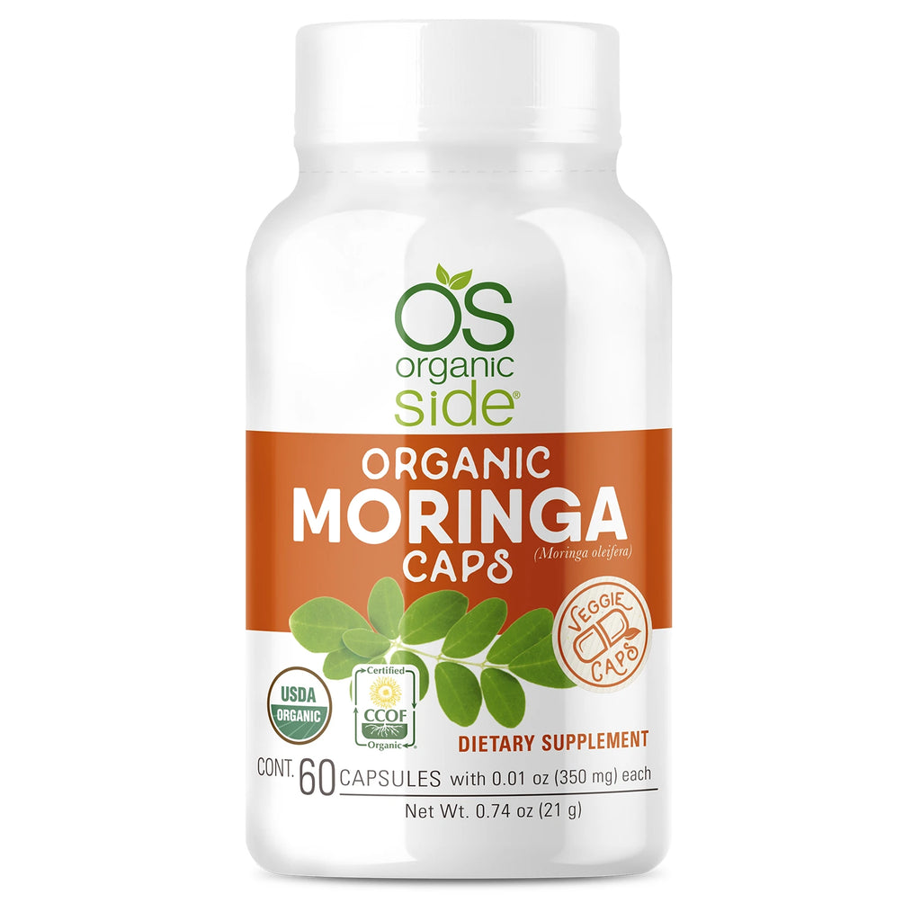 OS Organic Side |  Moringa 60 Capsules - Nutrient Dense Superfood - USDA