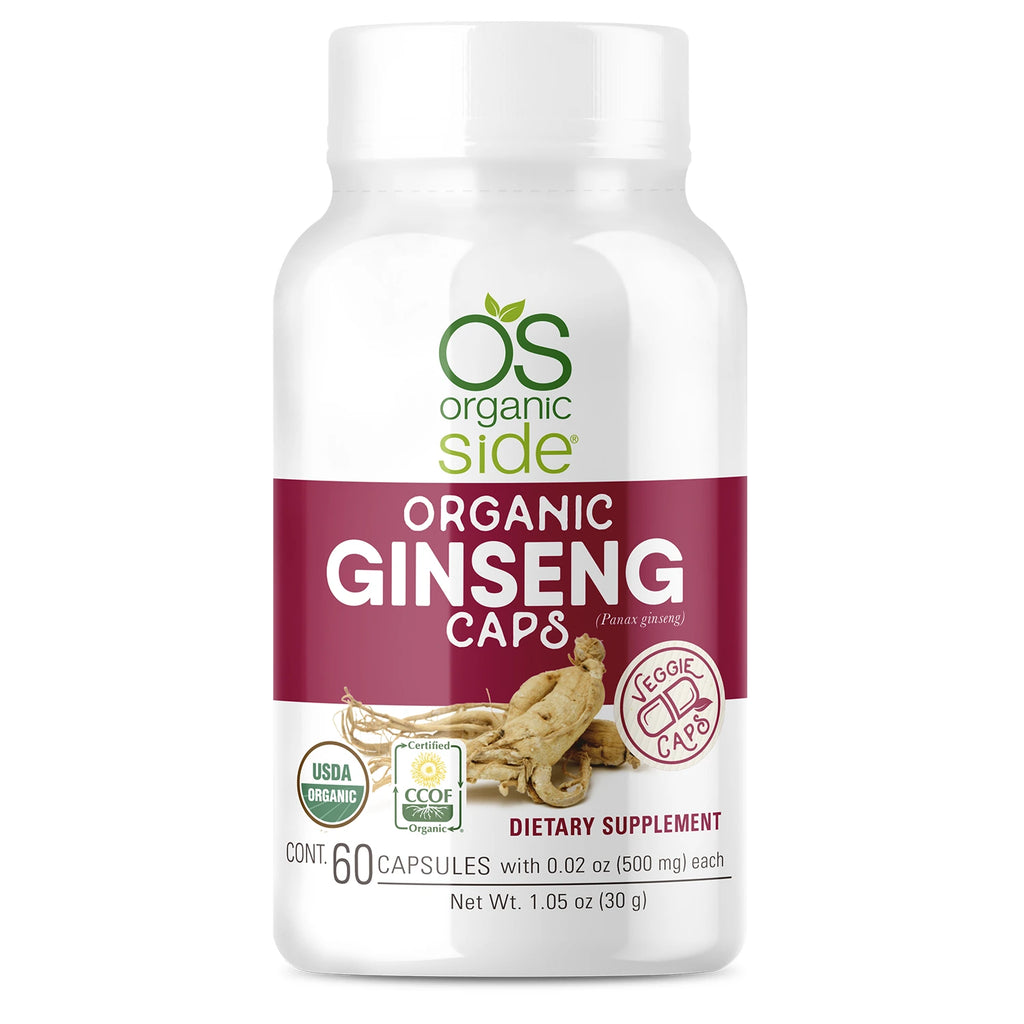 OS Organic Side | Ginseng 60 Capsules - Energy Adaptogen - USDA