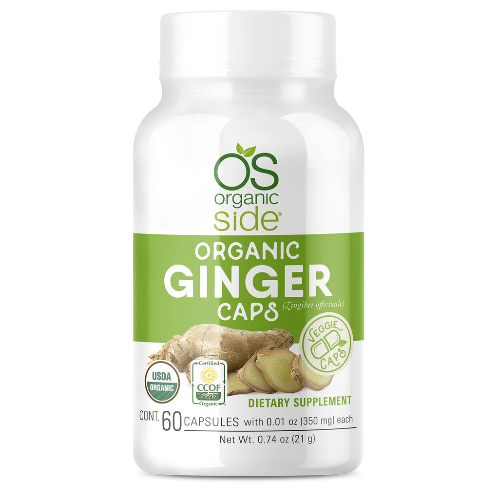 OS Organic Side |  Ginger 60 Capsules - Support Digestive Health - USDA