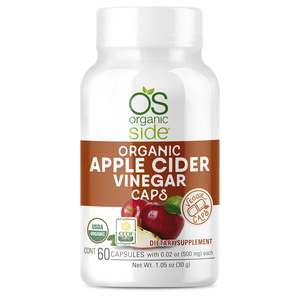 OS Organic Side |  Apple Cider Vinegar 60 Capsules - Supports Digestion - USDA