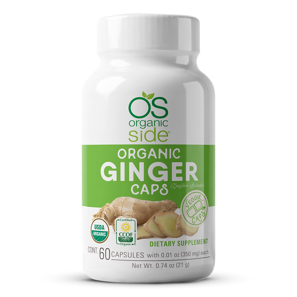 OS Organic Side |  Ginger 60 Capsules - Support Digestive Health - USDA