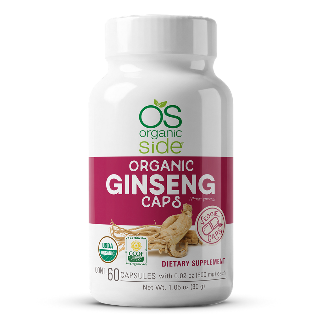 OS Organic Side | Ginseng 60 Capsules - Energy Adaptogen - USDA