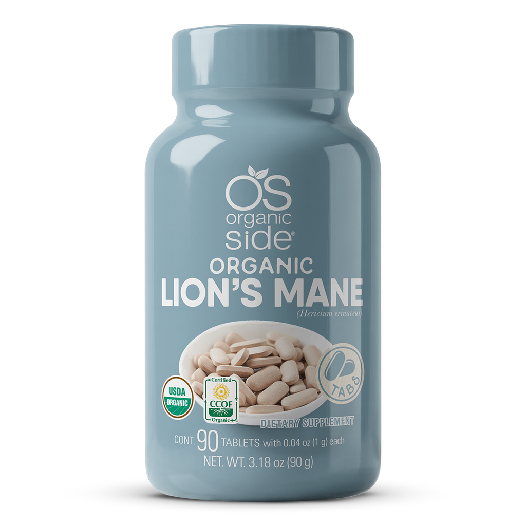 OS Organic Side |  Lion's Mane - 90 Tablets - USDA