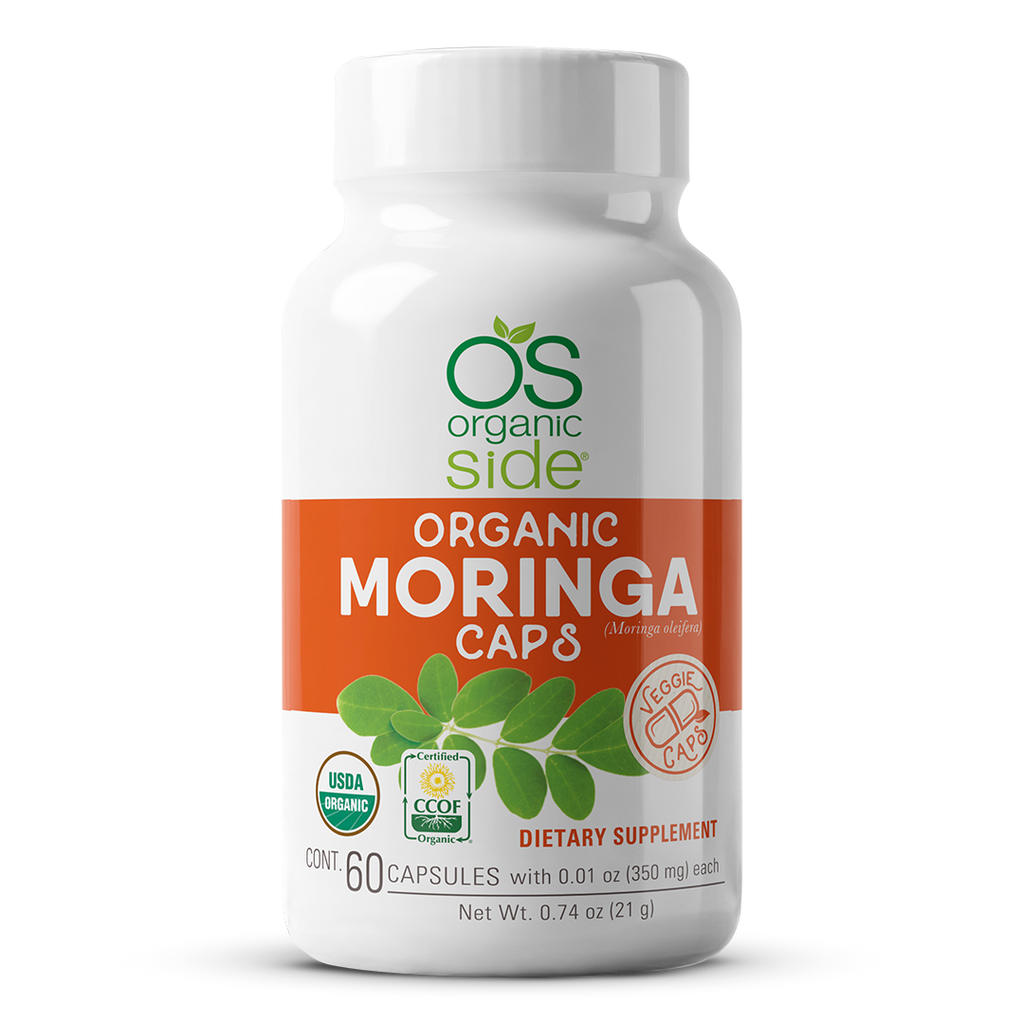 OS Organic Side |  Moringa 60 Capsules - Nutrient Dense Superfood - USDA