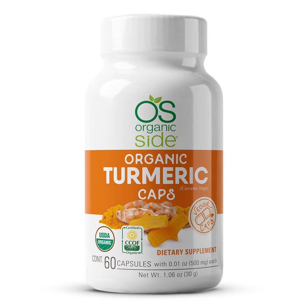 OS Organic Side |  Turmeric Curcumin 60 Capsules - Antioxidant - USDA