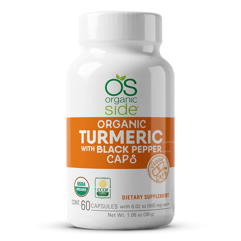 OS Organic Side |  Turmeric with Black Pepper 60 Capsules - Antioxidants - USDA